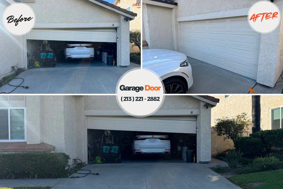 Before and after: garage door repair West Mayfield, PA